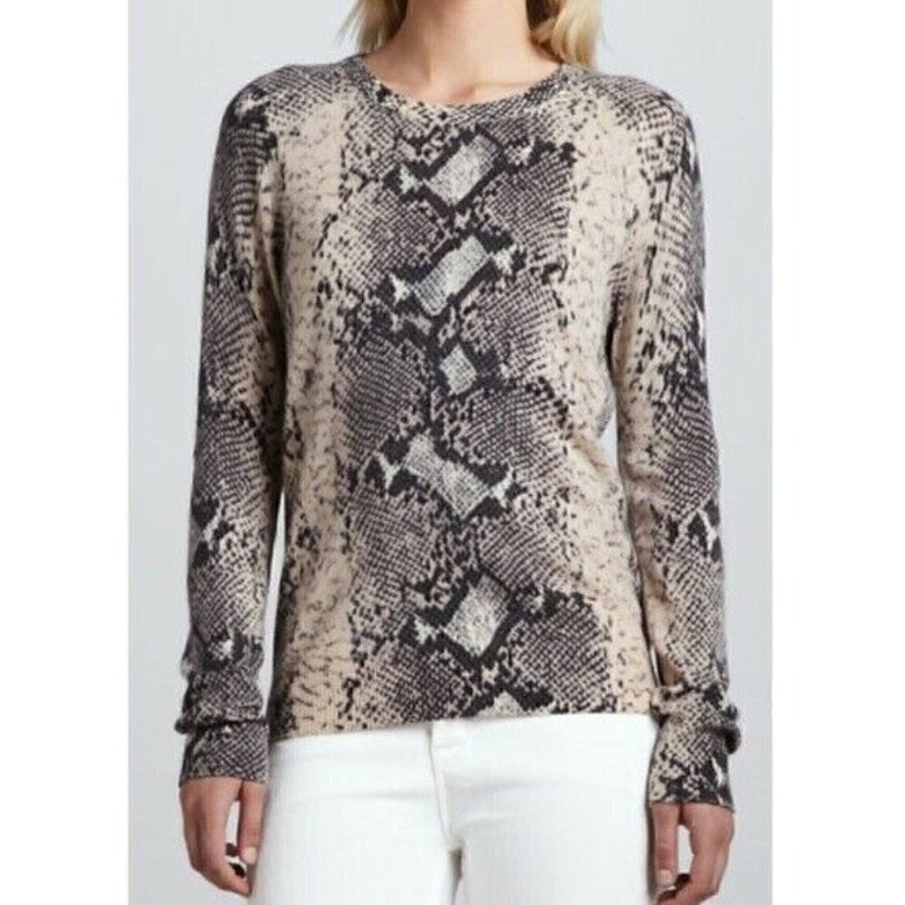 Equipment Sloane Python Print Cashmere Sweater